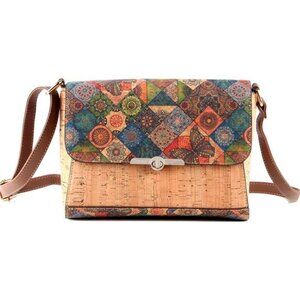 Natural cork zipper Secret key Double latch adjustable shoulder bag purs…